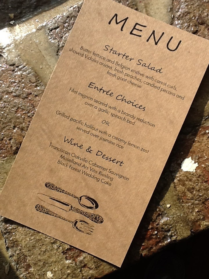 Rustic Wedding Menu 3