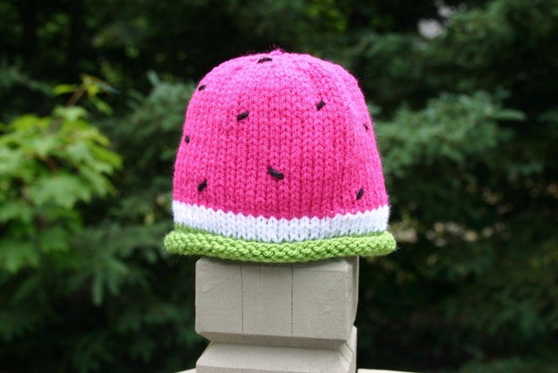 Watermelon Baby Hat Hand Knitted Baby Hat Knit Baby Hat