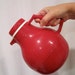 Apple Red Jug Insulated Vintage Tiger Brand vacuum seal white rim metal lip rare