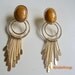 Vintage Gold Geometric Stud Dangle Earrings 1980s