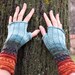 Fingerless Gloves Mittens Brown Orange Blue Black Beige Azure Wrist Warmers