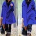 Blue Hoodie Wool cape winter coat