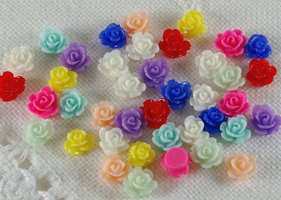 Resin Roses-set of 40 in 10 colors