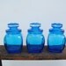 Vintage Blue Glass Jars with Lids