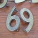 Vintage Brass House Number Six or Nine