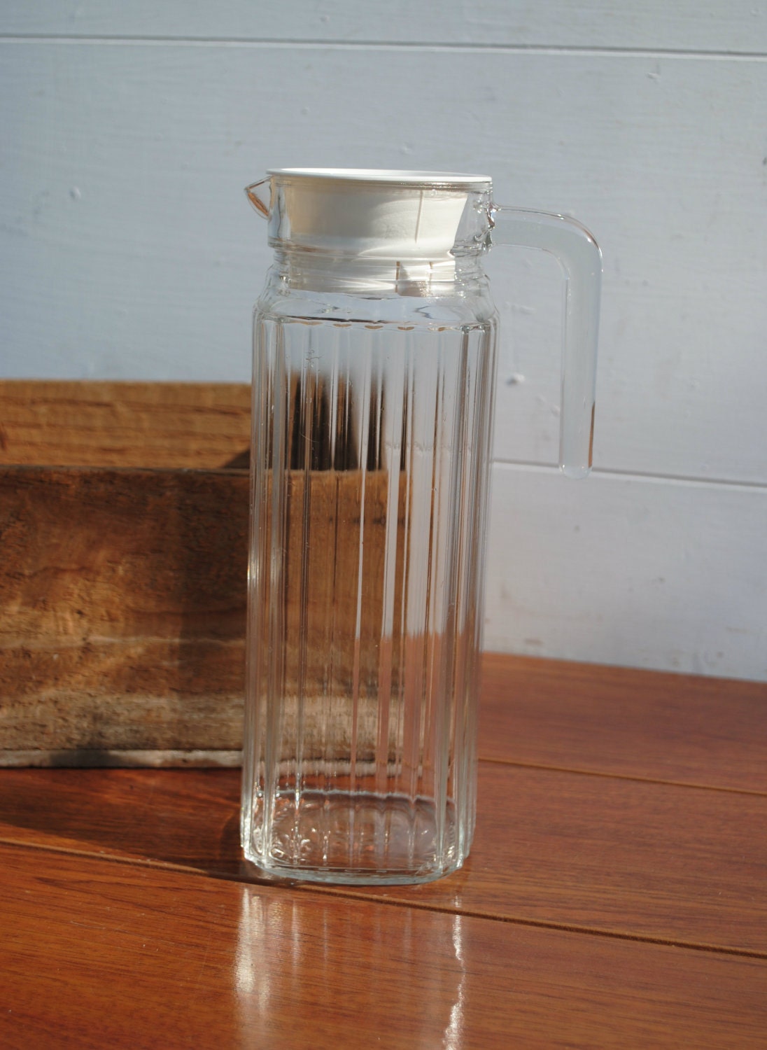 Vintage Clear Glass Juice Pitcher By Arc By 12108vintagelane 6439