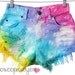Vintage Levis RAINBOW Tie Dye Dyed Denim High Waist Cut Off shorts XXS