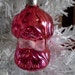 Russian Christmas Ornament Vintage Glass Dog Pink with Mica Bowtie