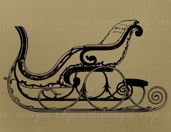 Antique Sleigh Christmas Clip Art Vintage Royalty by ImagesClipArt