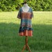Blue Orange Fairy Tunic Size L XL Upcycled Woman's Clothing Romantic Dress Funky Shabby Chic Eco Friendly Style Upcycled Clothing