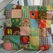 Vintage quilt squares pillow. Shabby Chic decor. Colorful pillow.