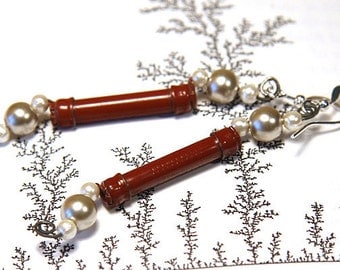 Gift Wearable Tech Ancient Terracotta Brown Resistor Jewelry Computer Earrings Recycled Electronic TECHNOLOGY Sterling Silver