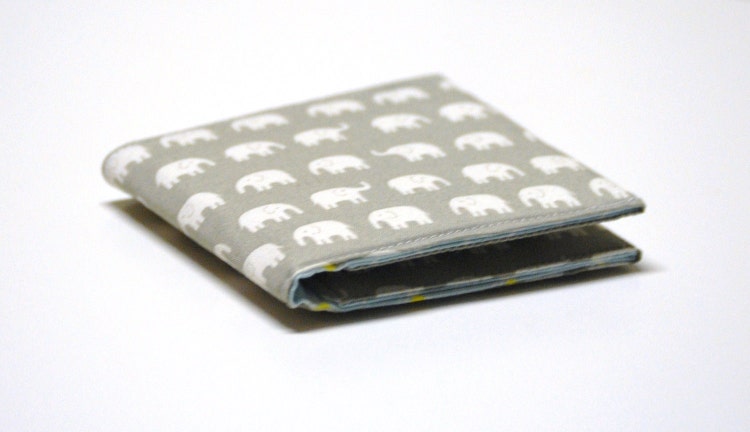 Square Business Card Case Elephants Oversized By