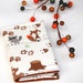 Fox Business Card Holder, Woodland Animals, Handmade Credit Card Case, Raccoon, Deer, Squirrel, Paw Prints, Orange, Brown