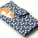Fox Wallet, Applique Bifold Clutch, Polka Dots Grey and Tangerine - MADE to Order