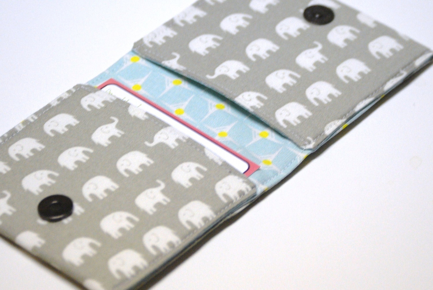 Square Business Card Case Elephants Oversized Card Holder