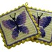 Purple Butterfly Pot Holders. Thick crochet potholders with butterflies.