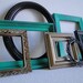 Frame set collection gallery wall open frames green bronze brass "Metallic and Jade"