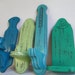 Set of Candle Sconces blue teal turquoise jade green distressed "Laguna Candle Sconces"