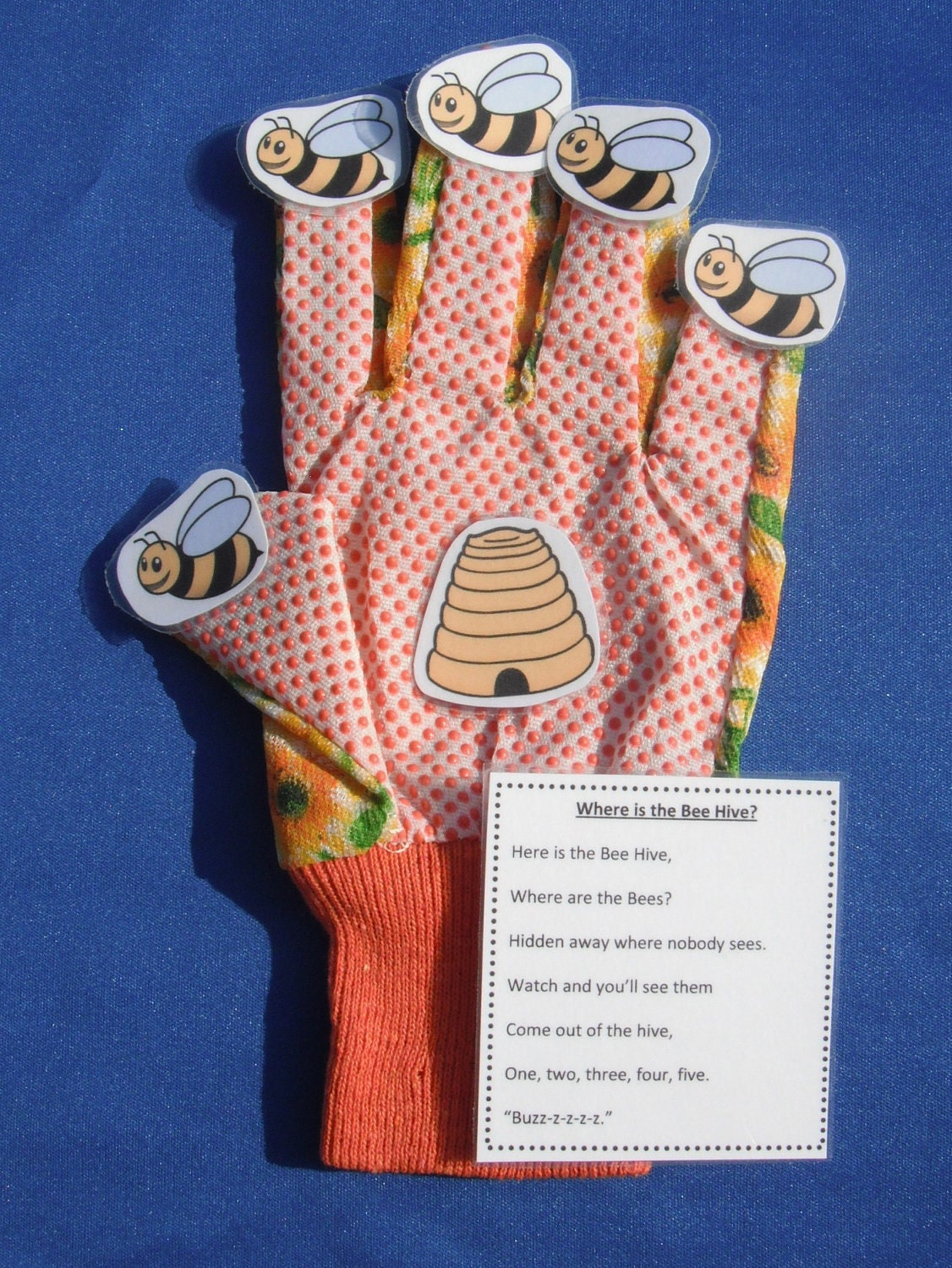 Where is the Bee Hive Glove Hand Finger-Play Puppet Preschool