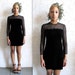 Vtg 90s Sheer Black Velvet Mini Dress / Little Black Dress / Party Dress
