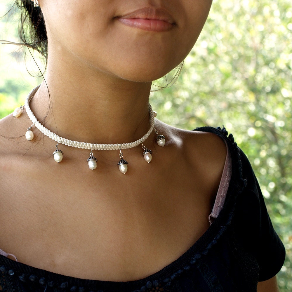 Choker Necklace White Pearl Necklace Pearl Choker Pearl