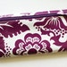 Cash envelope system budget wallet with 6 tabbed dividers // eggplant purple, ivory floral blockprint
