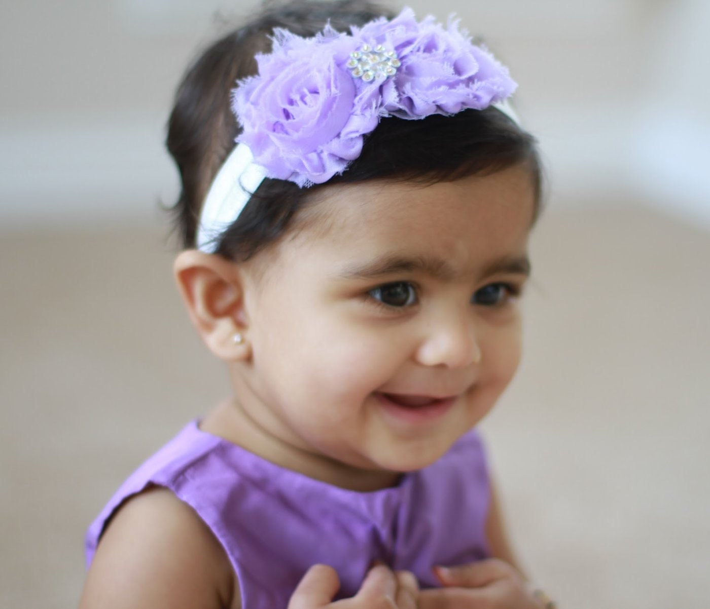 Lavendar Baby Headbands. Light Purple by Pinkpaisleybowtique