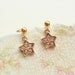 LAST PAIR - Golden Topaz Pave Star Earrings - Gold Stars with Embedded Swarovksi Crystals - Post Earrings - 14K Gold