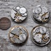 Lot of 4 vintage watch movements with dial.