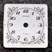Vintage cardboard alarm clock face,dial,circle.