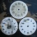 Lot of 3 Vintage cardboard alarm clock faces,dials.
