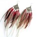 Pink & White Feather Earrings "Prism Petals" High Quality Grizzly Feathers, Long Feather Earrings, Valentine's Day Earrings, Ready to Ship