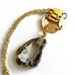 Agate Slice Necklace - Raw Crystal Druzy Geode, Brown, Black, Cream, White, Gold Chain, Wire Wrapped Pendant, Fall Winter Fashion