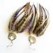Feather Earrings "Mi Amore" Purple, Black, Brown, White, Cream, Striped Grizzly, Dream Catcher, Gypsy Tribal Summer Fashion Trend