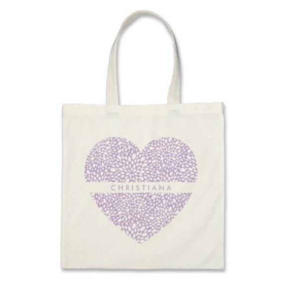 Items similar to 4 Bridesmaids Signature Personalized Heart Totes in