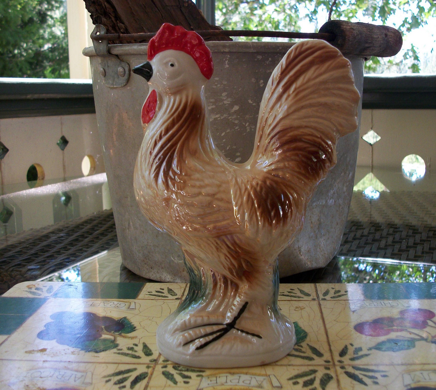 porcelain rooster figurines