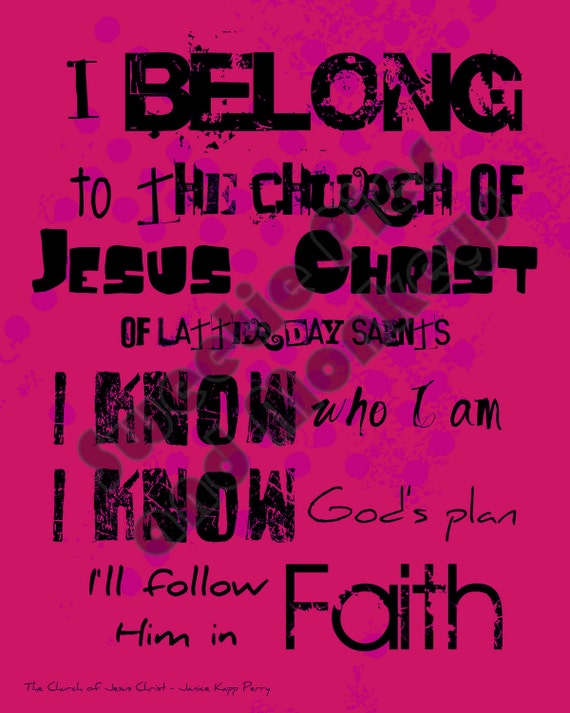 Items similar to LDS Printable artwork - I Belong to the Church of ...