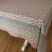 Hand Block Printed Tablecloth - Pink Booti - 70" x 108" - ON SALE