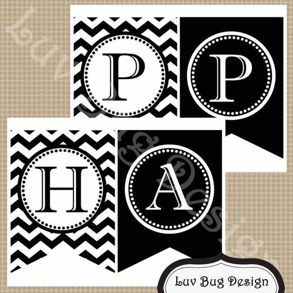 INSTANT DOWNLOAD Printable Black and White Chevron by luvbugdesign