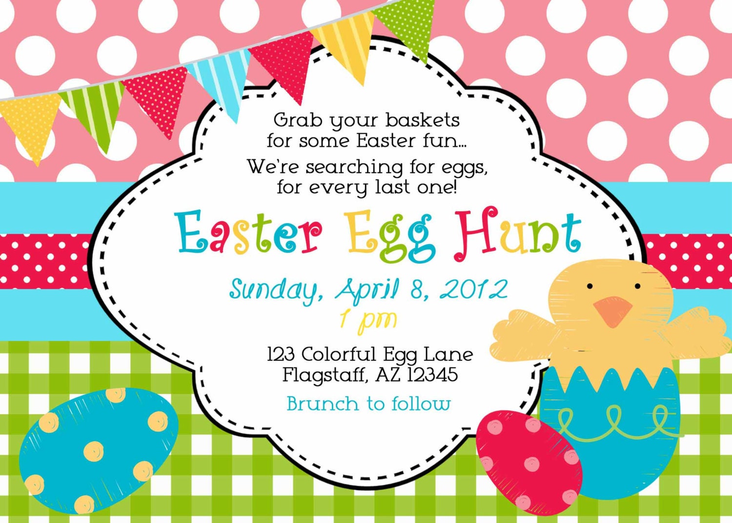 Easter Egg Hunt Invitation Printable Spring Party By Luvbugdesign 2616