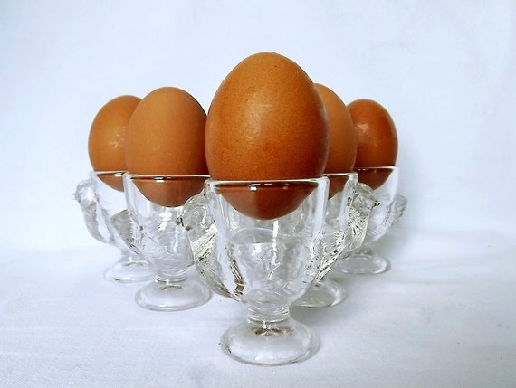 French egg cups six glass chicken egg cups by MaisonMaudie