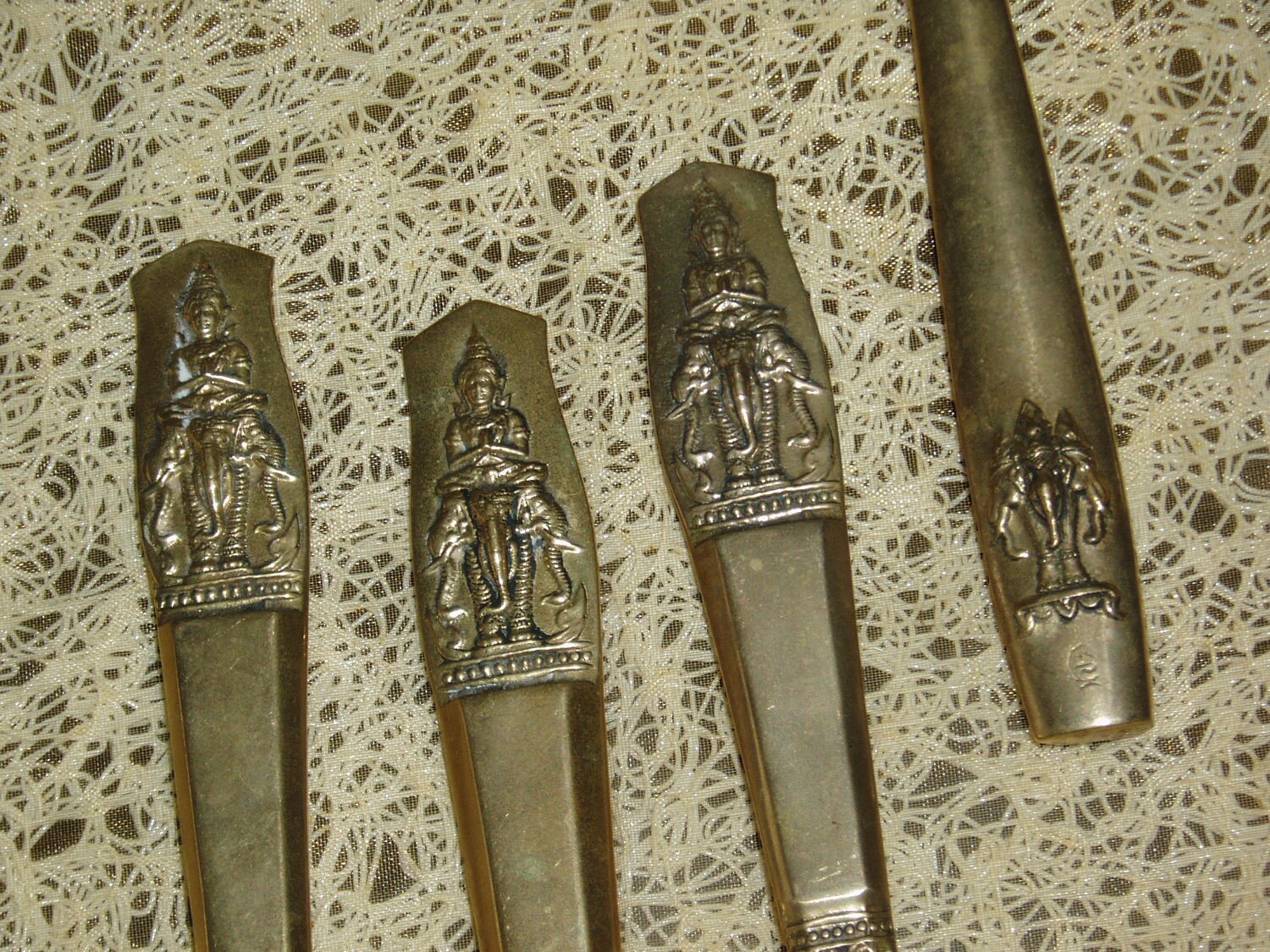 Asian Flatware Thai Bronze Vintage