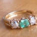 Emerald and Diamond Engagement Ring - 14k Yellow Gold