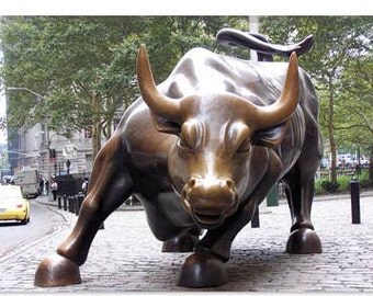 Items similar to New York City Wall Street Bull Statue, Photography ...