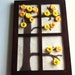Flower Tree Art, Felted Wall Hanging, Window Framed Felt Button Flower Forest, OOAK 3D Summer Spring Fiber Art
