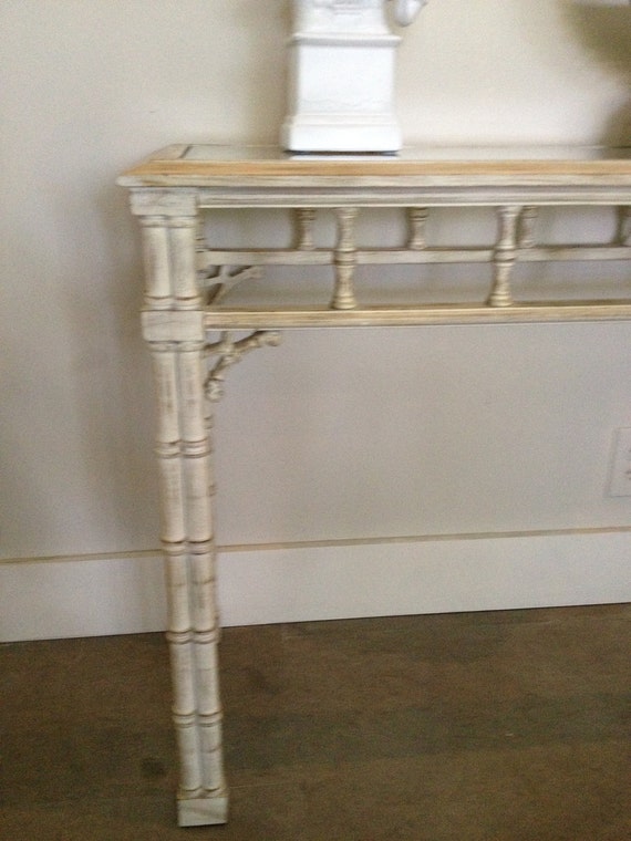 Faux Bamboo Console Table