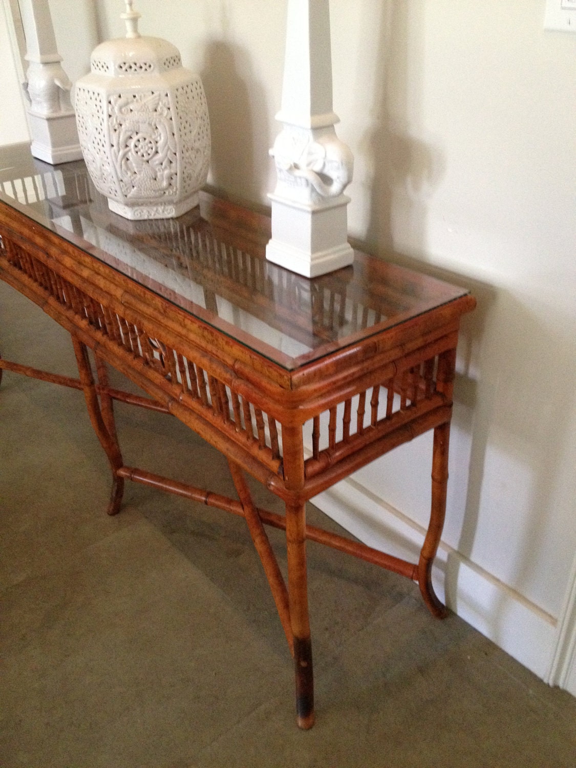 Bamboo Console Table Chinoiserie