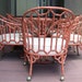 Chinoiserie patio table and eight chairs Hollywood Regency faux bamboo Chinese Chippendale NEW SHIPPING INFO