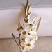 Vintage Boucher brooch ivory flowers amber rhinestones signed